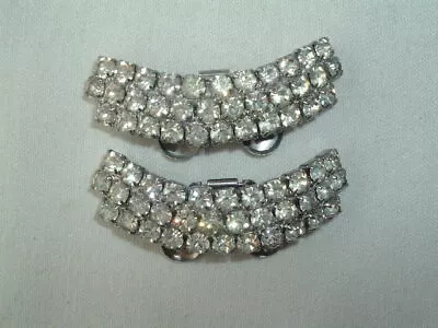 Vintage Victorian Musi Prong Set Rhinestone Metal Shoe Clips • $29.99