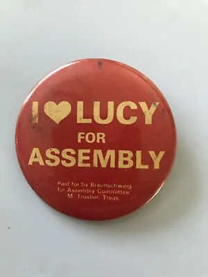 Vintage I Love Lucy Assembly Campaign Election Pinback Button Pin • $9.99