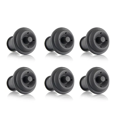 $12.79 • Buy Vacu Vin Vacuum Wine Stoppers Set Of 6, Grey
