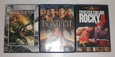 Dvd Lot Of 3 - Missing In Action I II III Pompeii Rocky II - Action Movies • $2.68