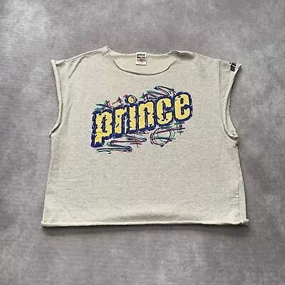 Vintage 90s Prince Tennis Cutoff Shirt Size L Sweatshirt Graphic Print Crop Tank • $18.50