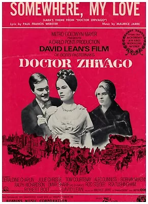 Somewhere My Love ~ Lara's Theme From Doctor Zhivago ~ Sheet Music ~1966 ~ Art • $9.72