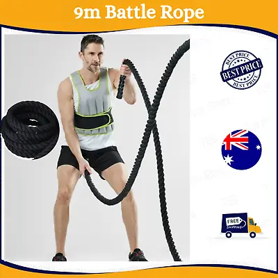 9M Heavy Home Gym Battle Rope Power Strength Training Exercise Fitness • $52