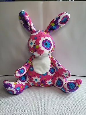 Mary Meyer Pink Multicolor Floral Bunny Rabbit Easter Sewn Eyes Beanbag Plush  • $10