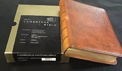 Vintage Cambridge Sapphire Bible Tan Calfskin India Paper Gilt Edges Boxed  • £75