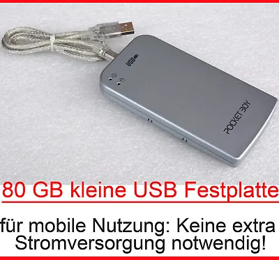 80GB Ultra Light Small Mobile External Ide USB Disc 635cm 25   Power USB • £57.95