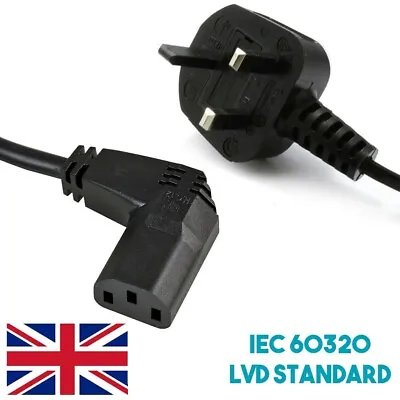 5M Metre Right Angle Kettle Lead Cable Power UK Plug Cord IEC C13 3 Pin 1.00m2 • £9.92