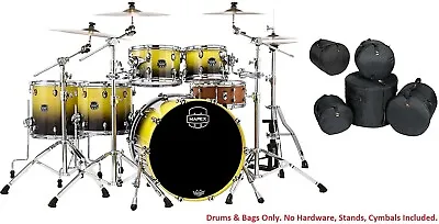 Mapex Saturn Sulphur Fade Studioease Drum Kit & Bags 22x18/10x7/12x8/14x12/16x14 • $1749