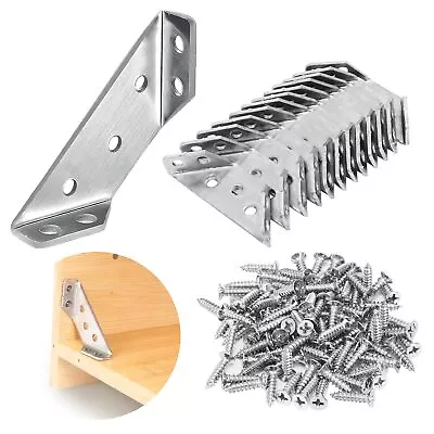 Universal Stainless Steel Furniture Corner Connector12pcs Corner Brace With 9... • $14.10