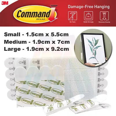 3M Command Picture Hanging Strips Damage Free SMALL MEDIUM LARGE (4-96pc) • $12.95