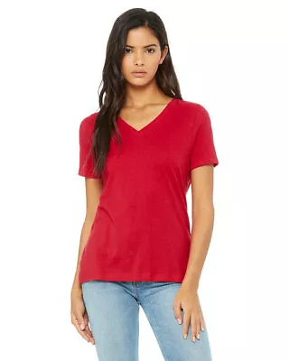 Bella + Canvas 6405 Womens Short Sleeve Pre-Shrunk Relaxed Jersey V-Neck T-Shirt • $10.55