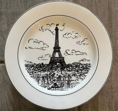 Set Of 6 Six Mikasa Parisian Scenes Eiffel Tower Salad Plates 8” D • $48