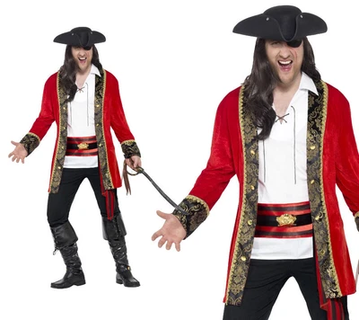 £50.49 • Buy Adult Pirate Captain Costume Plus Size Mens Buccaneer Fancy Dress Outfit L-XXXL