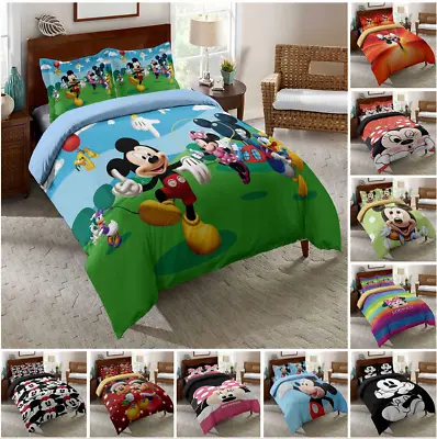 3D Mickey Minnie Bedding Set Twin Queen Bed Duvet Cover Pillowcase Bedding Set  • $45.64