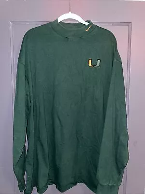 Nike Miami Hurricanes Turtleneck Long Sleeve Shirt Mock USA Vintage 90s Men XXL • $40