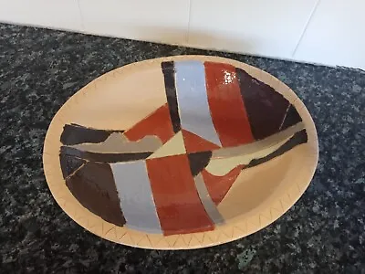 £14.25 • Buy Unique HAND PAINTED Studio Pottery SLIPWARE African CLAY Aboriginal DISH Bowl