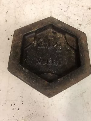 £19.99 • Buy Single Ring Vintage Metric Cast Iron Hexagonal Weights 2 Kilo For Balanced Avery