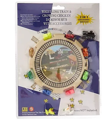 2 In 1 Dominoes Center Hub Starter Piece Chicken Domino & Mexican Train W/ Sound • $19.54