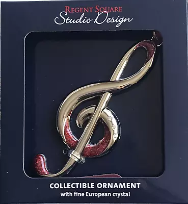 Regent Square Studio Design Clef Music Note Collectible Xmas Ornament W/ Crystal • $10.99