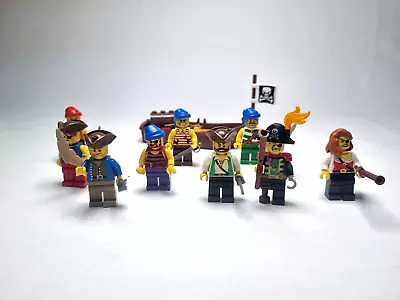 LEGO Minifig 9x Pirate Minifigures With Accessories • $10.50