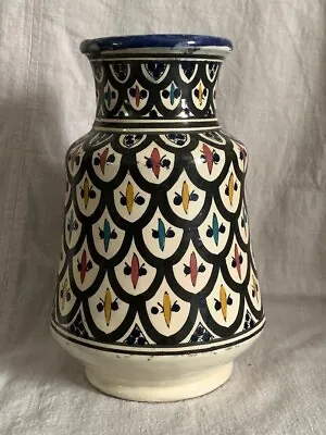 £30 • Buy Vintage Moroccan Safi Vase Hand Painted Thrown Unique Signed In Arabic