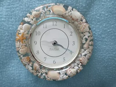 VINTAGE SEASHELL WALL CLOCK Made By FirsTime Quartz Battery Operated - Tested • $23.49