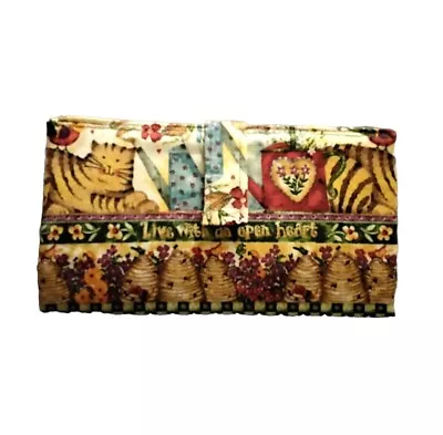 Cat & Garden Theme Clutch Wallet With Official Velcro Closure • £17.52