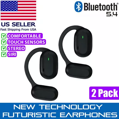 Wireless Open Ear Headphones Bluetooth Earbuds Sport Conduction Headset 2 Pack • $17.99