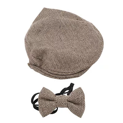 (3)Baby Photography Props Flat Cap Monthly Boy Photo Shoot Outfits Infant Flat • £5.29