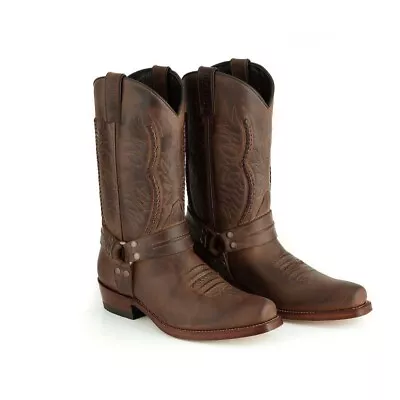 £145 • Buy New EU 45 Men's Brown Leather Biker Boots 5122 By Sancho Abrarca From Spain