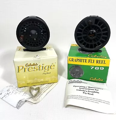 Vintage Cabela's Fishing * Prestige Fly Reel Ii &  Graphite Fly Reel 789 * • $39.98