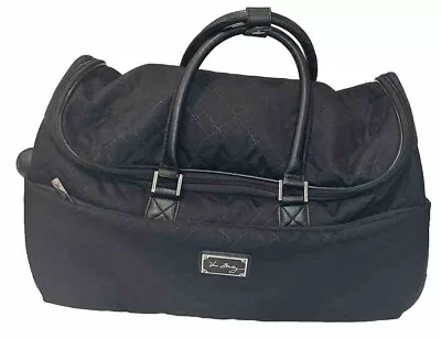 Vera Bradley Rolling Work Bag Luggage Black Carry-on Quilted  • $75