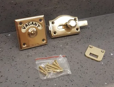 $156.44 • Buy Brass Art Deco Vacant Engaged Toilet Bathroom Door Lock Indicator Sliding Bolt