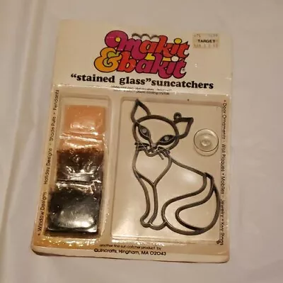 Vintage Cat Rare Makit Bakit Ornament Suncatcher Form + Baking Crystals Kit • $14.95