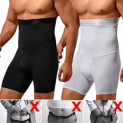 Men Compression Hi-Waist Boxer Shorts Tummy Slim Belly Body Shaper Girdle Pants • $4.79