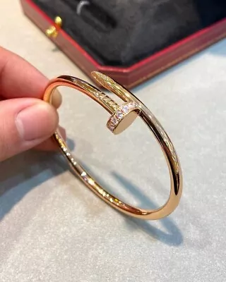 Cartier 18k Rose Gold Juste Un Clou Diamond Nail Bracelet Size 17 Classic • £176