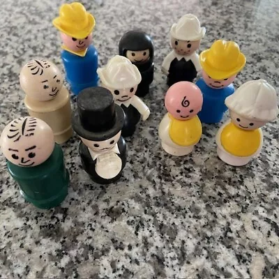 Vintage Fisher Price Little People Mixed Figure Lot Of 10 • $9.99