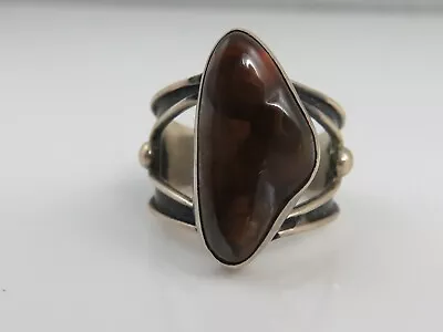 Vintage Sterling Fire Agate Ring 8. • $139