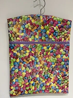 Hand Made Oilcloth Peg / Hanging Storage Bag - Zipped 12½  X 16  Smarties LZ • £5.95