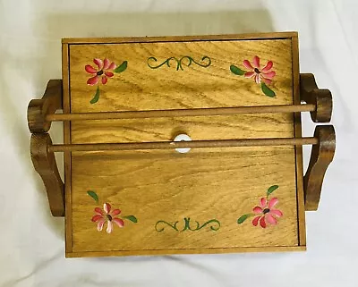 Handmade Wooden Cake/Pie Carrier Handpainted Lid Slats Handle Retro Farmhouse • $16