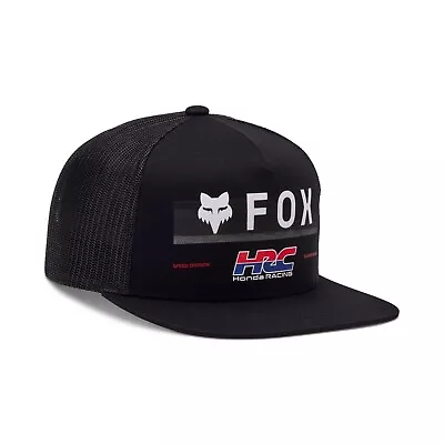 Fox Racing Honda HRC Snapback Hat Black Motocross Trucker Baseball Cap 32253-001 • £38.95