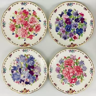 4 Royal Albert Vintage Plates~ The Queen Mothers Favourite Flowers C1993  VGC • £29