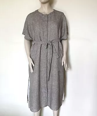 MARINA RINALDI  Linen & Silk  Dress In Beige Size MR 25 16W US 46 DE 54 IT • $109