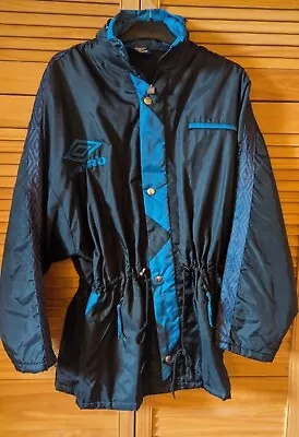 Vintage Umbro Coat Navy Blue - SMALL 90s Managers Coat VGC • £29.95