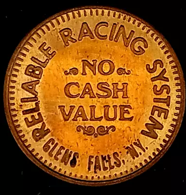 Reliable Racing Systems Arcade Token Glen Falls New York Brass .9375  Pepsi • $6.99