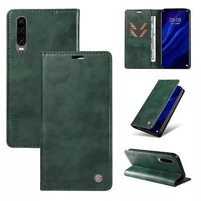 Phone Cover For Huawei P10 P30 Ultra-thin Magnetic PU Leather Flip Wallet Case • £6.59