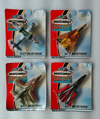 2002 Matchbox HERO CITY Collection SKY BUSTERS Lot Of 4 Fighter Jets New Sealed • $100