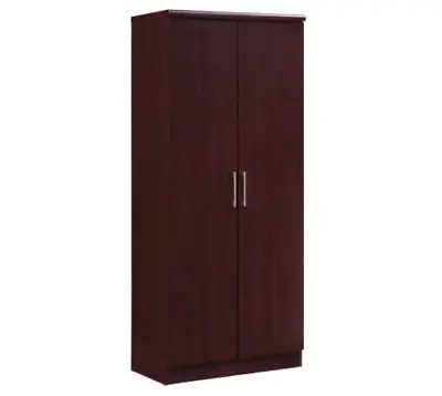 Mahogany Cabinet Armoire Wardrobe Storage Closet Shelves Organizer Finish Wooden • $234.99