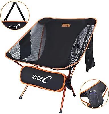 $22.99 • Buy NiceC Ultralight Portable Folding Backpacking Camping Chair With 2 Storage Bags 