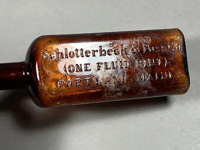 Antique SCHLOTTERBECK & FOSS Co.- PORTLAND MAINE Medicine Bottle • $22